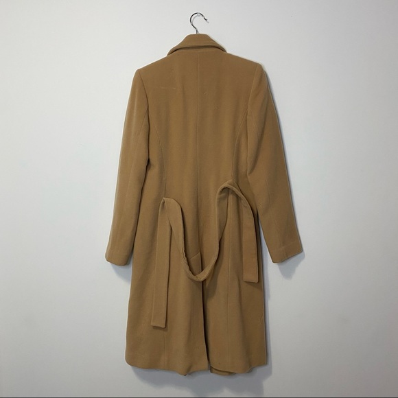 Atos Lombardini Double Breasted Tie Waist Wool Blend Tan Coat Size XS - Picture 8 of 15